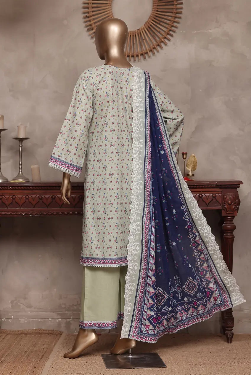 3 Pieces - Riwayat Unstitched Pista  Ladies Cambric Cotton Suit