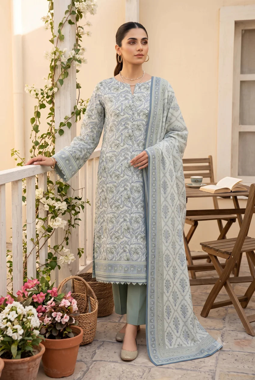 3 Pieces - Sohni Dharti Unstitched Skin Ladies Lawn Suit