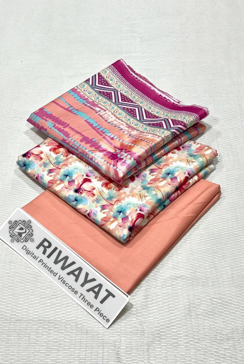 3 Pieces - Riwayat Unstitched Multi Dobby Viscose Suit