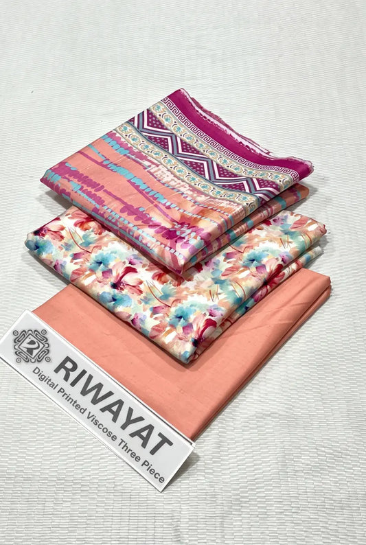 3 Pieces - Riwayat Unstitched Multi Dobby Viscose Suit