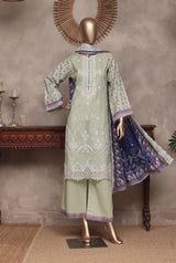 3 Pieces - Riwayat Unstitched Pista  Ladies Cambric Cotton Suit