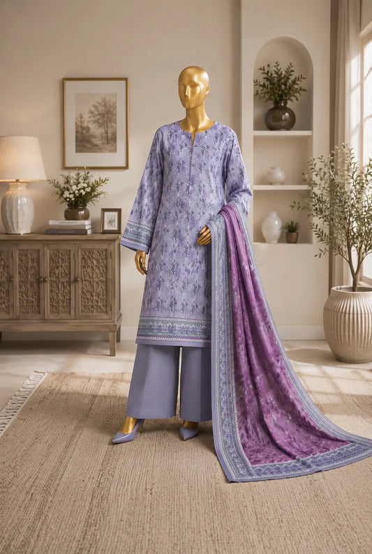 3 Pieces - Riwayat Unstitched Light Purple  Dobby Viscose Suit