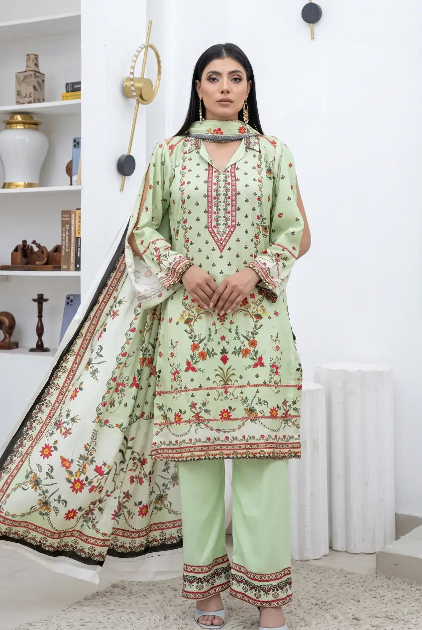 3 Piece - Marooj Unstitched Pista BanaDora Linen Suit