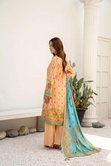 3 Pieces - Marooj Unstitched Skin BanaDora Linen Suit