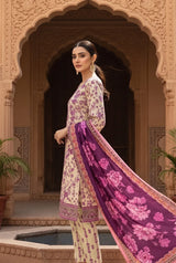 3 Pieces - Marooj Unstitched Skin BanaDora Linen Suit