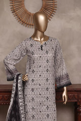 3 Pieces - Riwayat Unstitched OFF-White Ladies Cambric Cotton Suit
