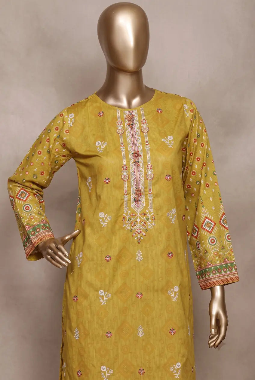 3 Pieces - Riwayat Unstitched Yellow Ladies Cambric Cotton Suit