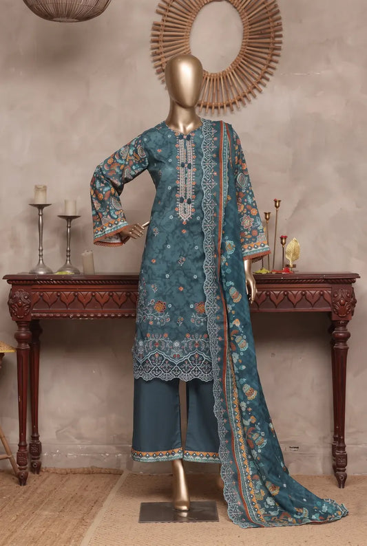 3 Pieces - Riwayat Unstitched Zink Ladies Cambric Cotton Suit