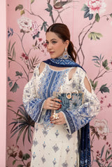 3 Pieces - Marooj Unstitched Off White BanaDora Linen Suit
