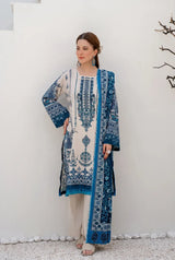 3 Pieces - Marooj Unstitched Off White BanaDora Linen Suit