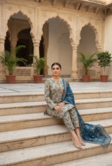 3 Pieces - Marooj Unstitched Skin BanaDora Linen Suit