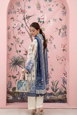 3 Pieces - Marooj Unstitched Off White BanaDora Linen Suit