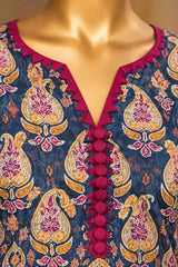 3 Pieces - Riwayat Unstitched Blue Viscose Printed Suit