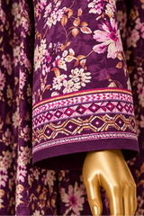 3 Pieces - Riwayat Unstitched Purple Viscose Printed Suit