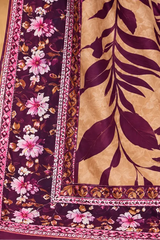 3 Pieces - Riwayat Unstitched Purple Viscose Printed Suit