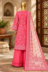 3 Pieces - Riwayat Unstitched Baby Pink Viscose Printed Suit