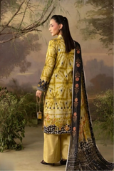 3 Pieces - Rangreza Unstitched Base Yellow Lawn Suit