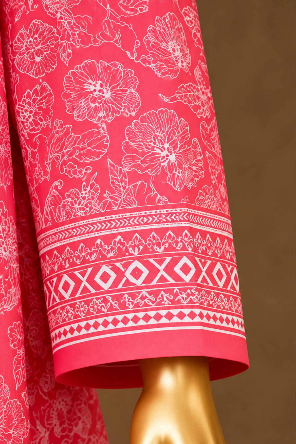 3 Pieces - Riwayat Unstitched Baby Pink Viscose Printed Suit
