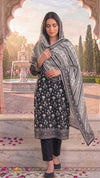3 Pieces - Sohni Dharti  Unstitched Black And White Lawn Suit