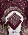 3 Pieces - Bin Saeed Unstitched Maroon Ladies Lawn Suit