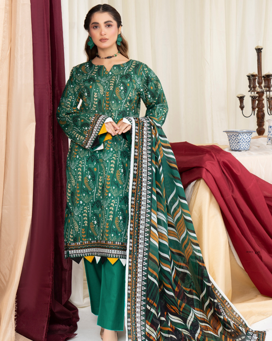 3 Piece - Mahi Unstitched Parrot Ladies Print Lawn Suit